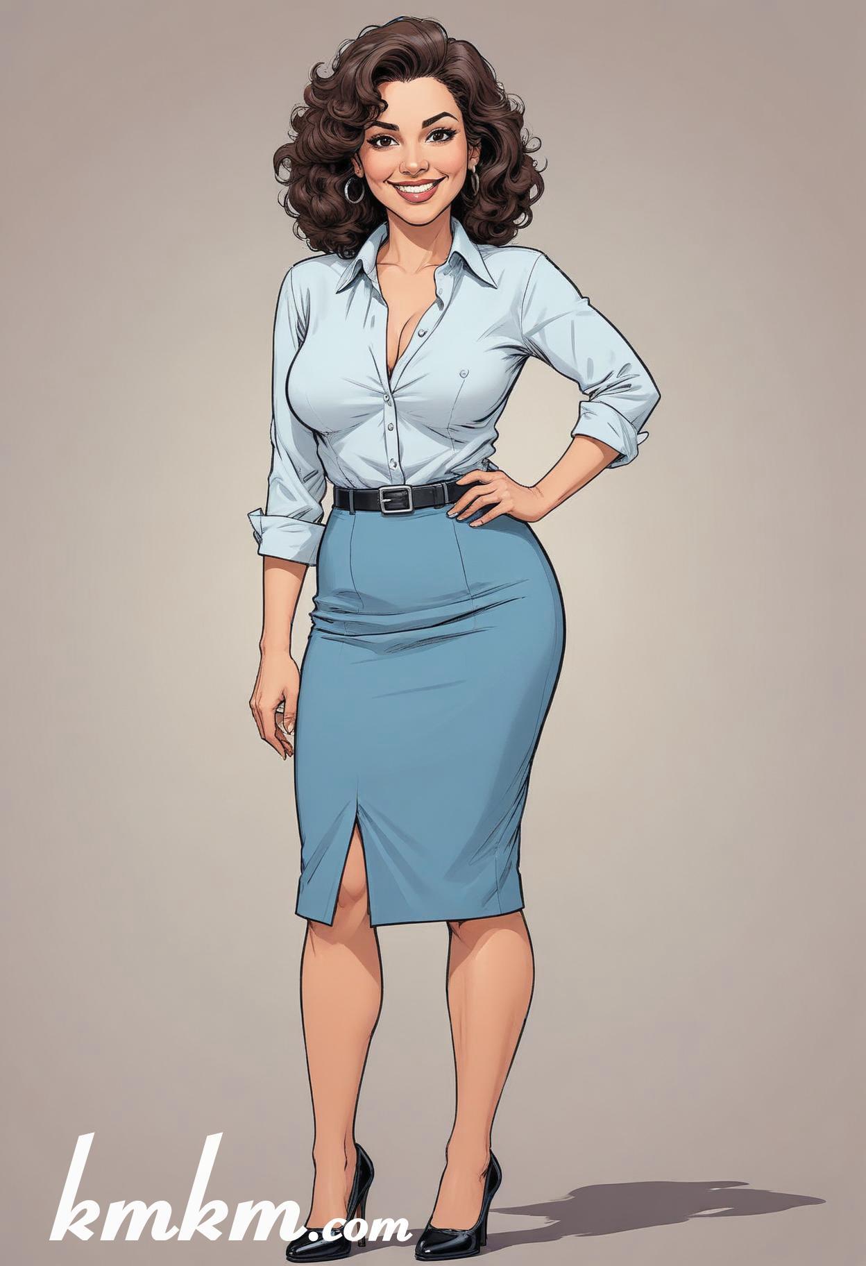 Businesswoman caricature cartoon drawing 17