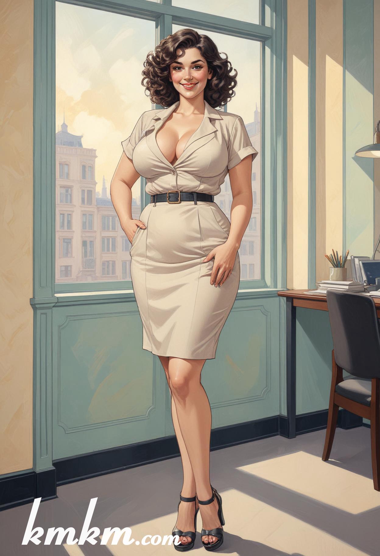 Businesswoman lifestyle cartoon drawing 02