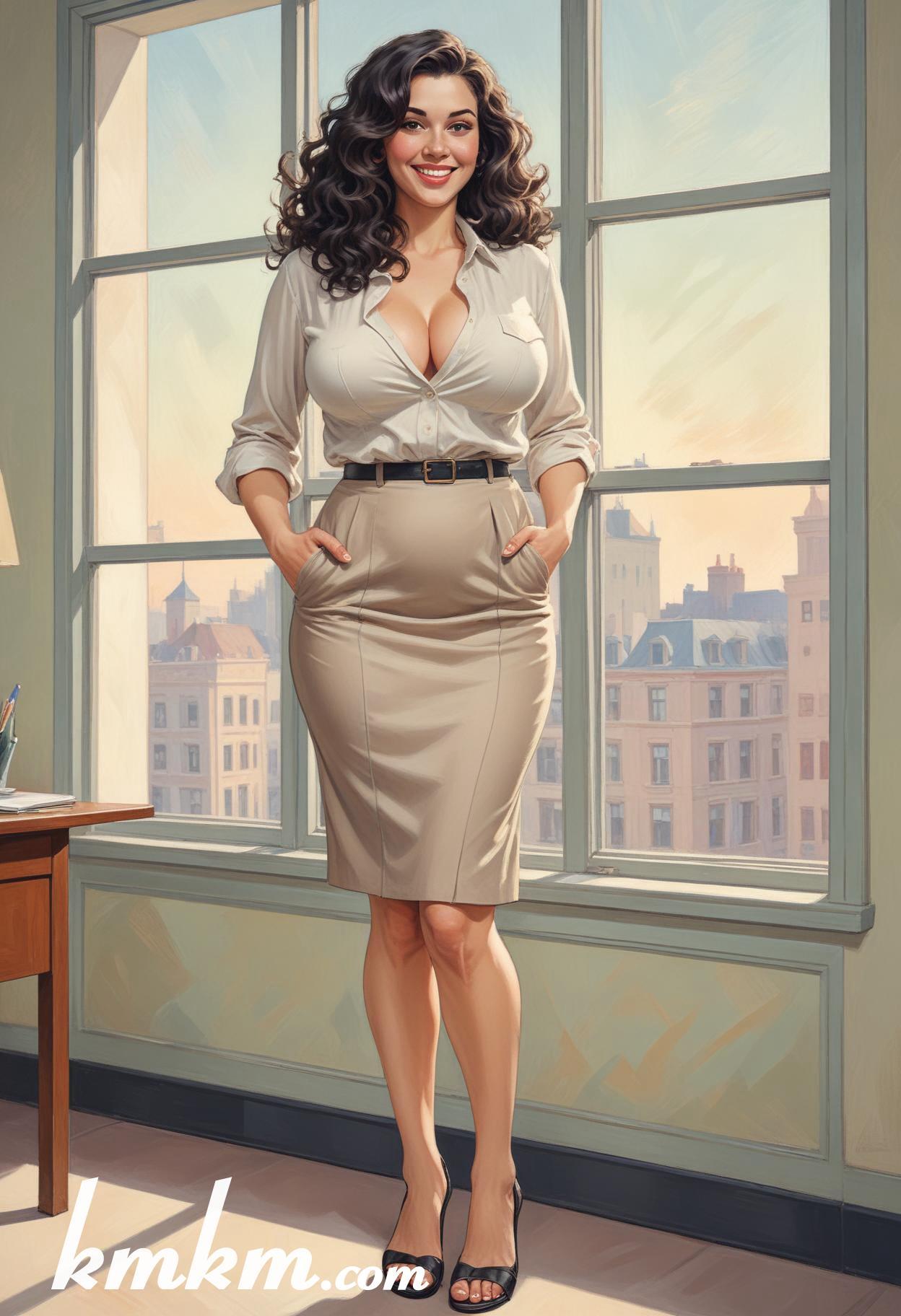 Businesswoman lifestyle cartoon drawing 04