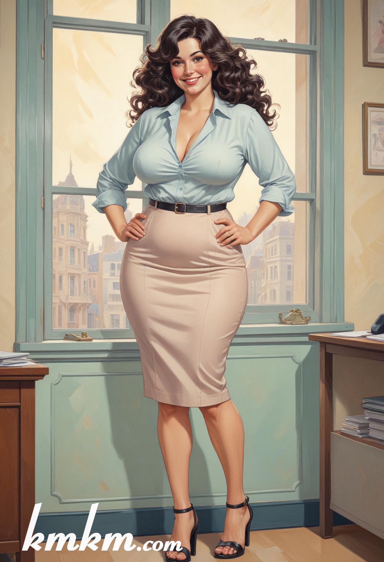 Businesswoman lifestyle cartoon drawing 05