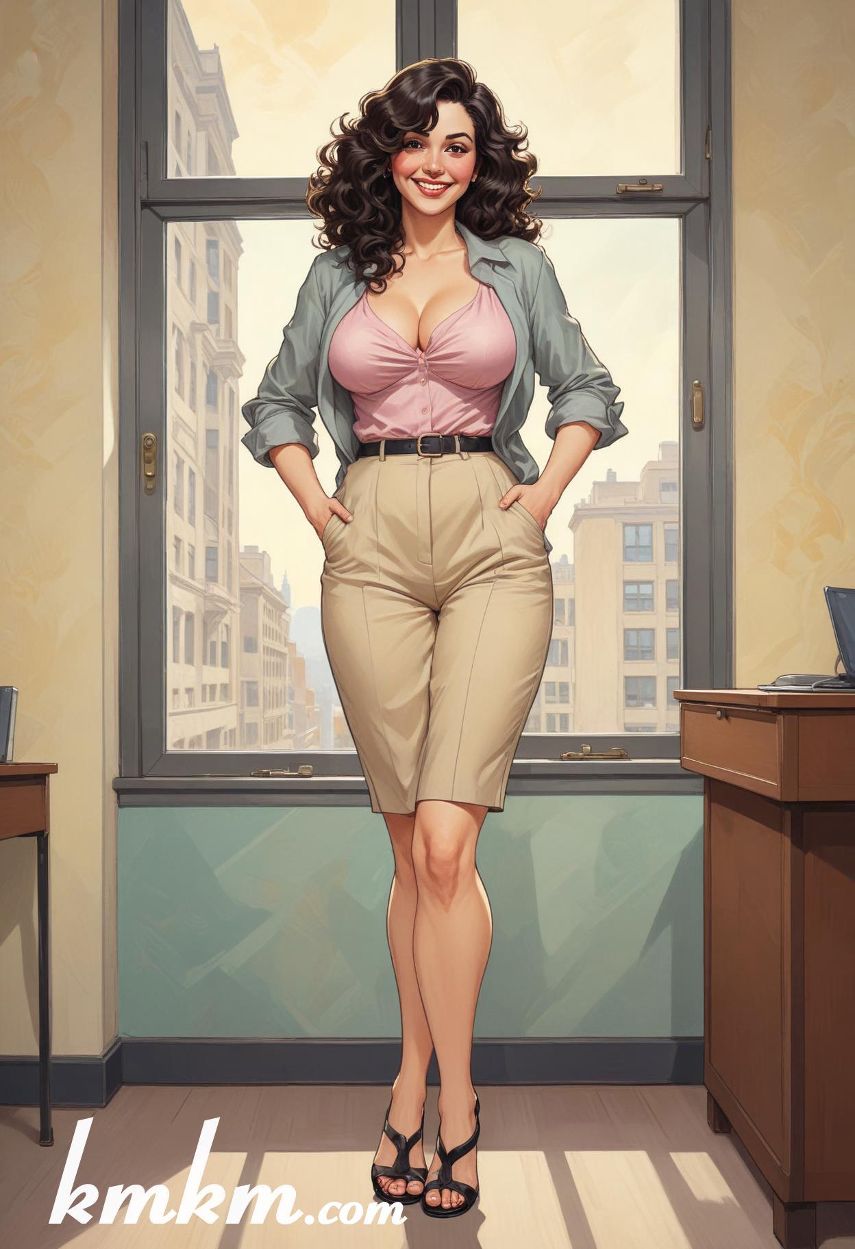 Businesswoman lifestyle cartoon drawing 17