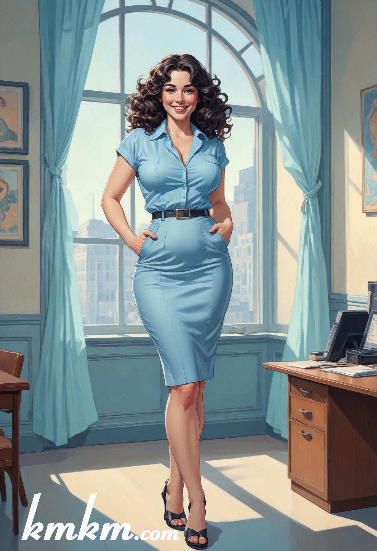 Businesswoman outfit aesthetic cartoon drawing 03