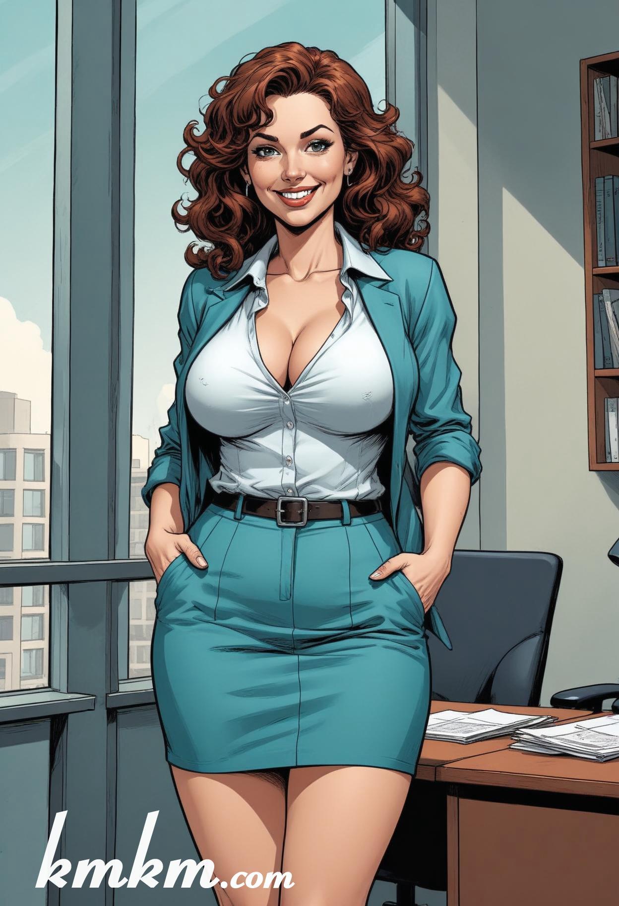 Businesswoman outfit aesthetic cartoon drawing 10