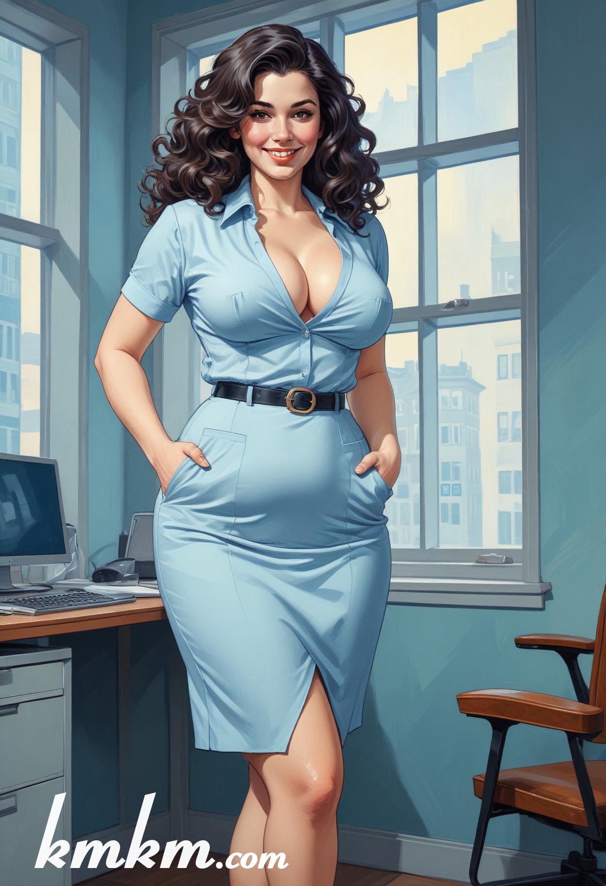 Businesswoman outfit classy cartoon drawing 01