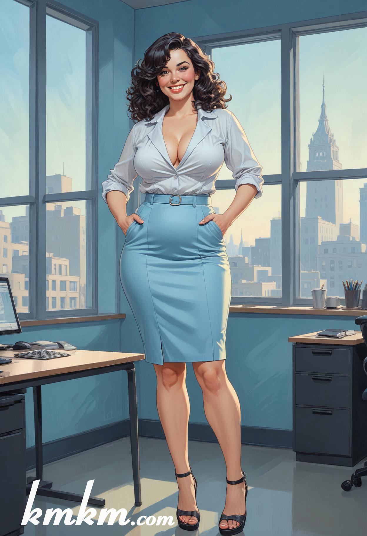 Businesswoman outfit classy cartoon drawing 02