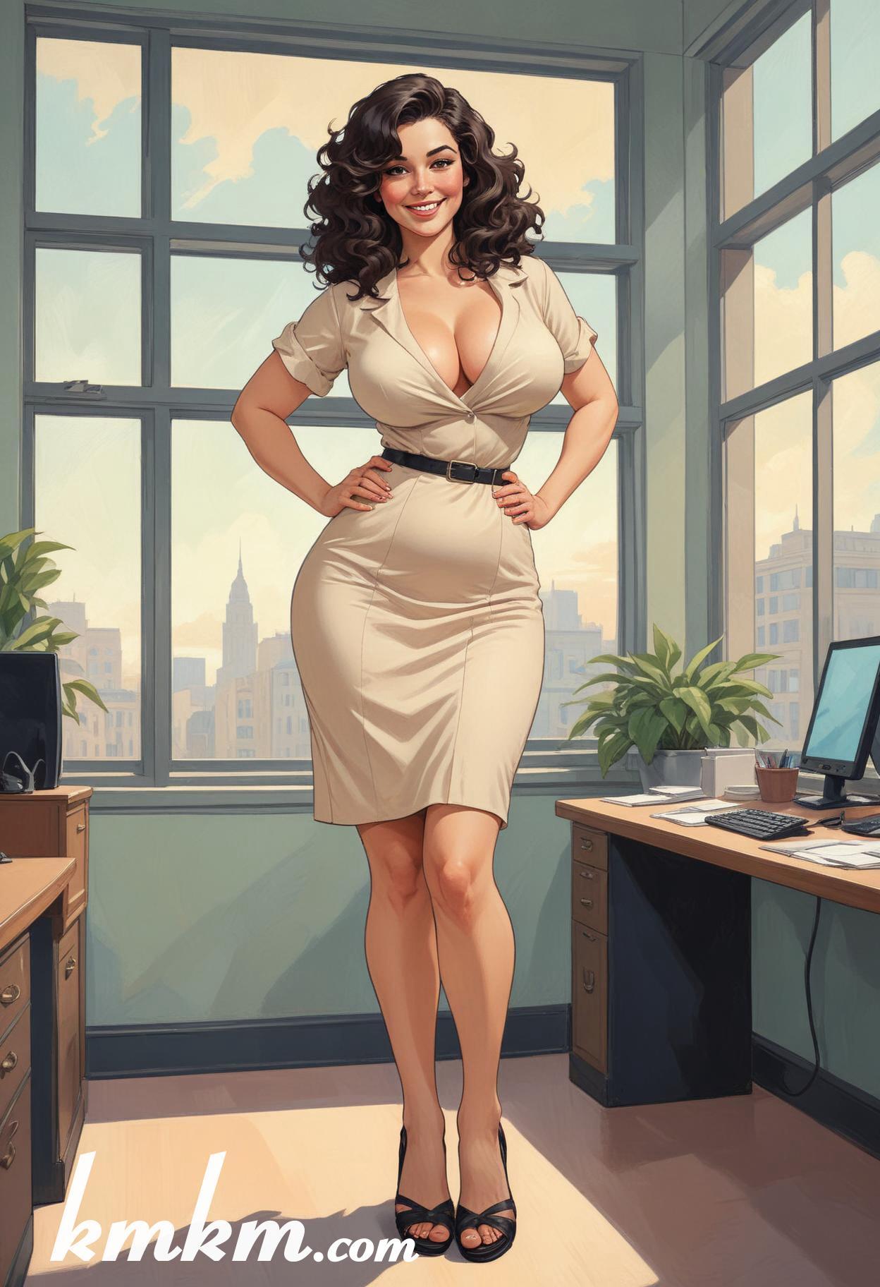 Businesswoman outfit classy cartoon drawing 05