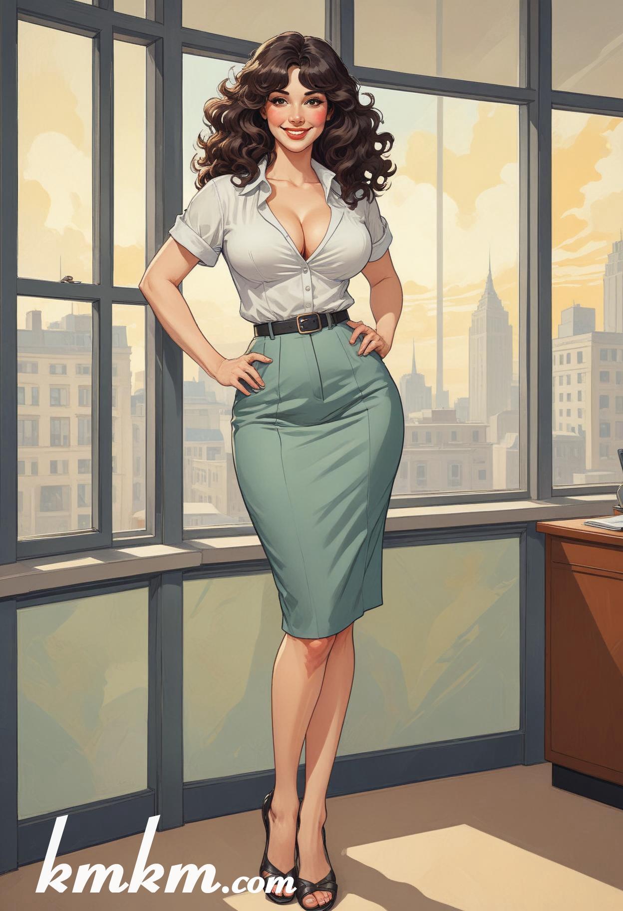 Businesswoman outfit classy cartoon drawing 06