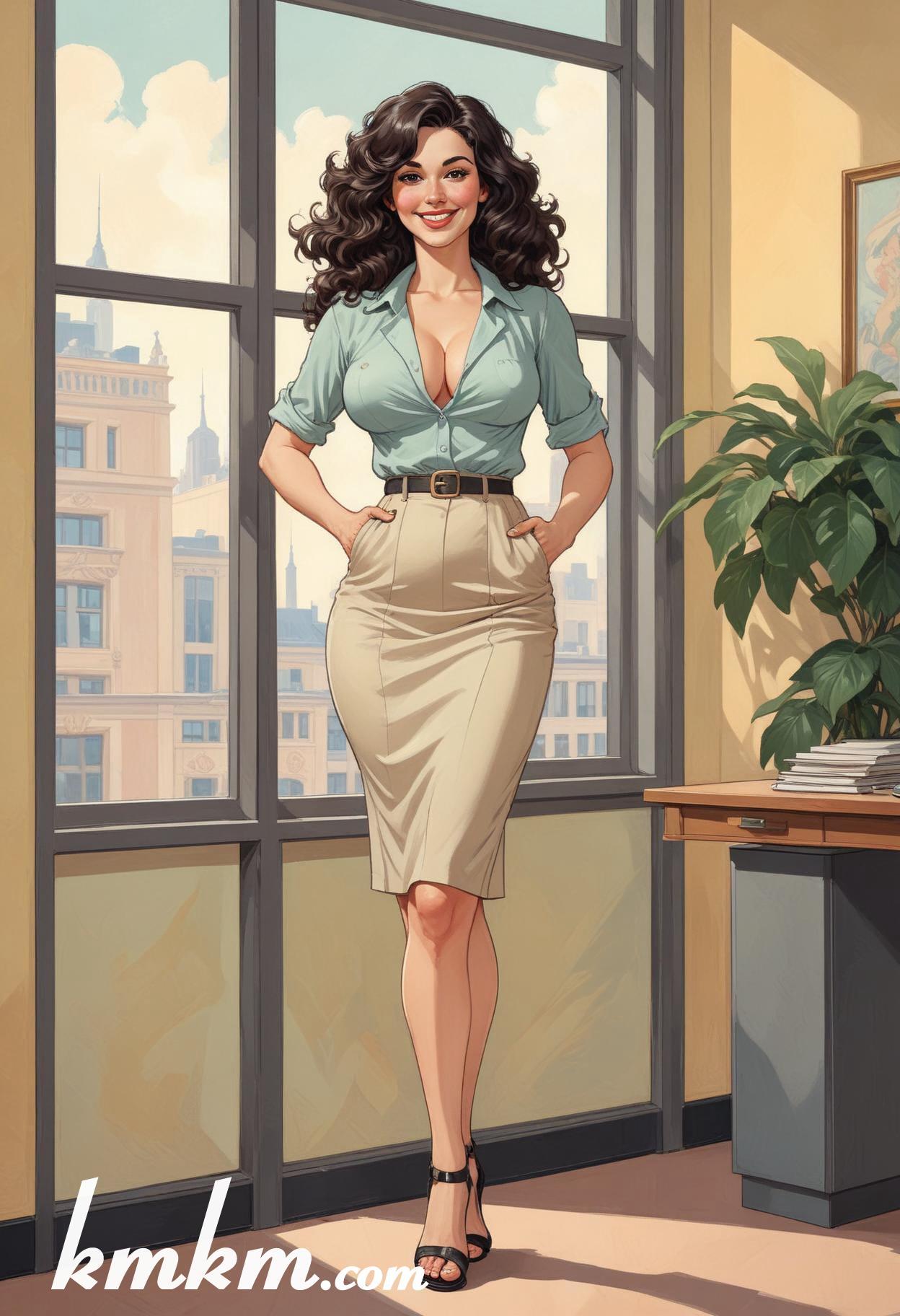 Businesswoman outfit classy cartoon drawing 07