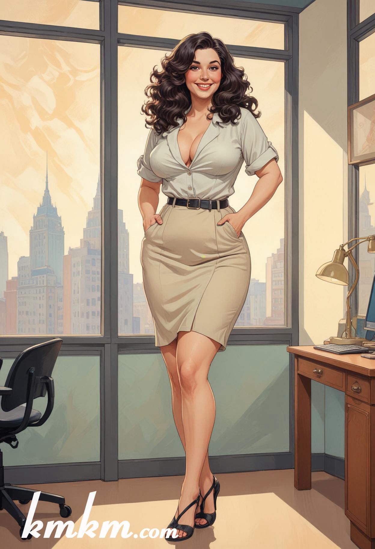 Businesswoman outfit classy cartoon drawing 08