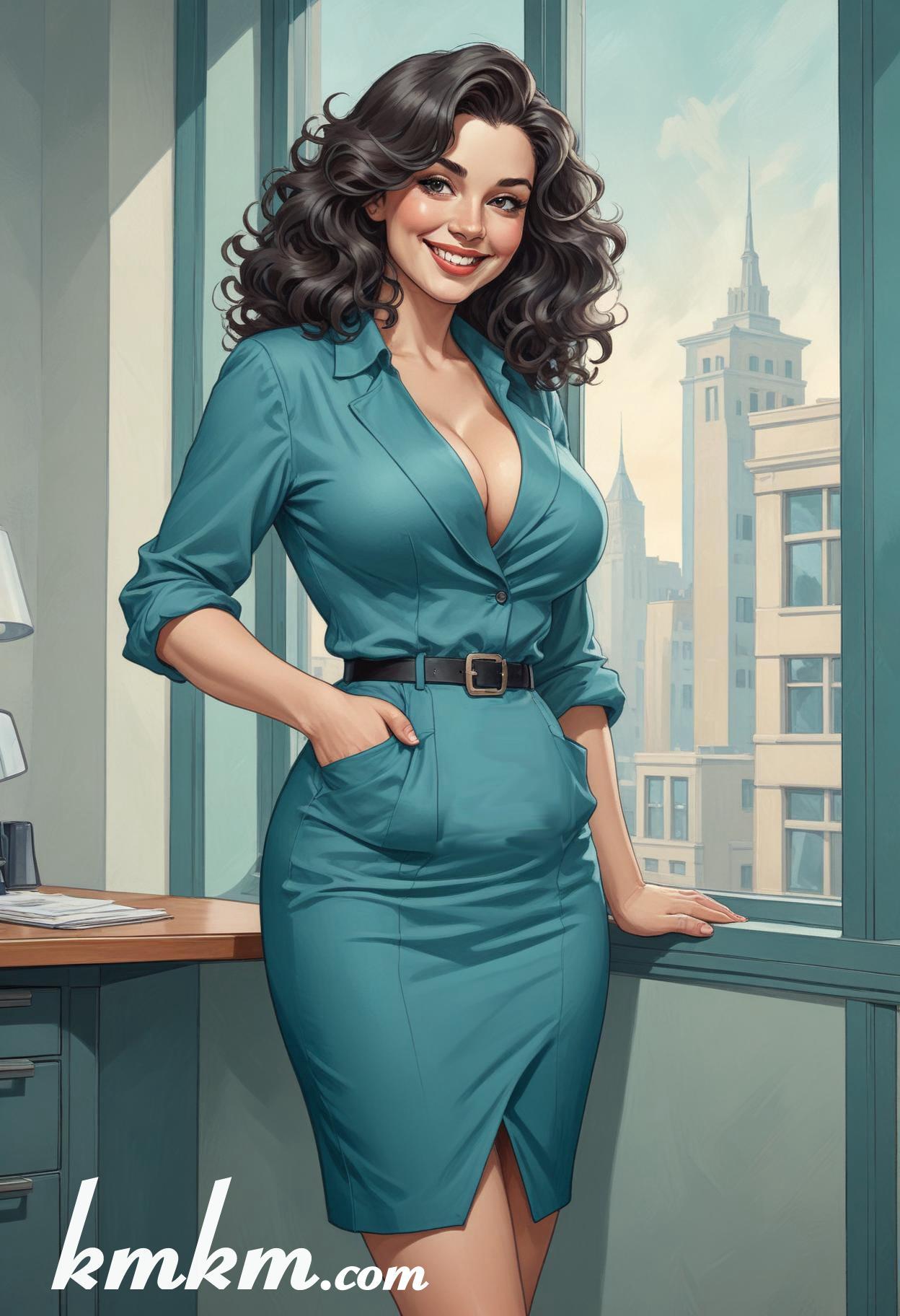 Businesswoman outfit classy cartoon drawing 10