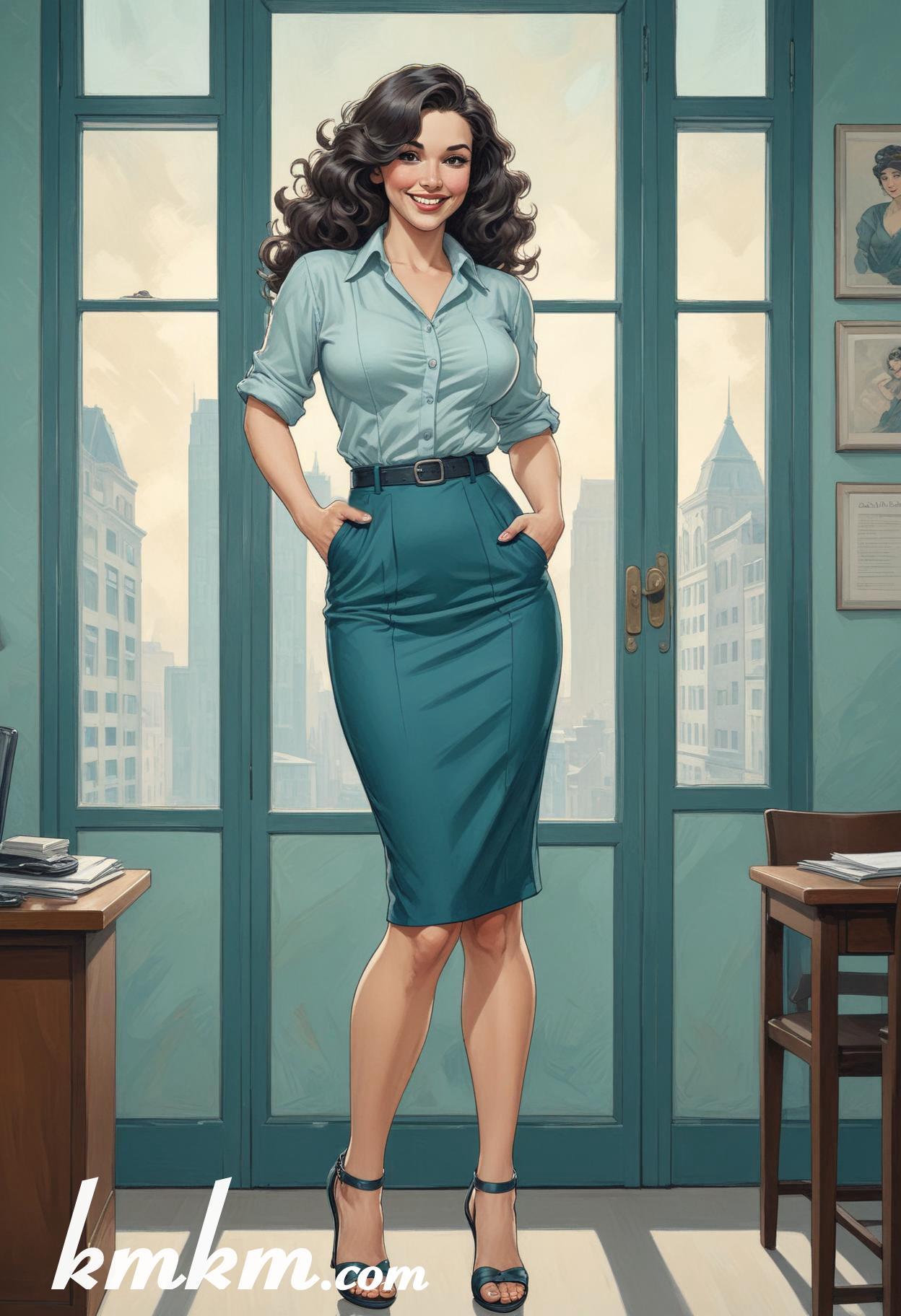 Businesswoman outfit classy cartoon drawing 11