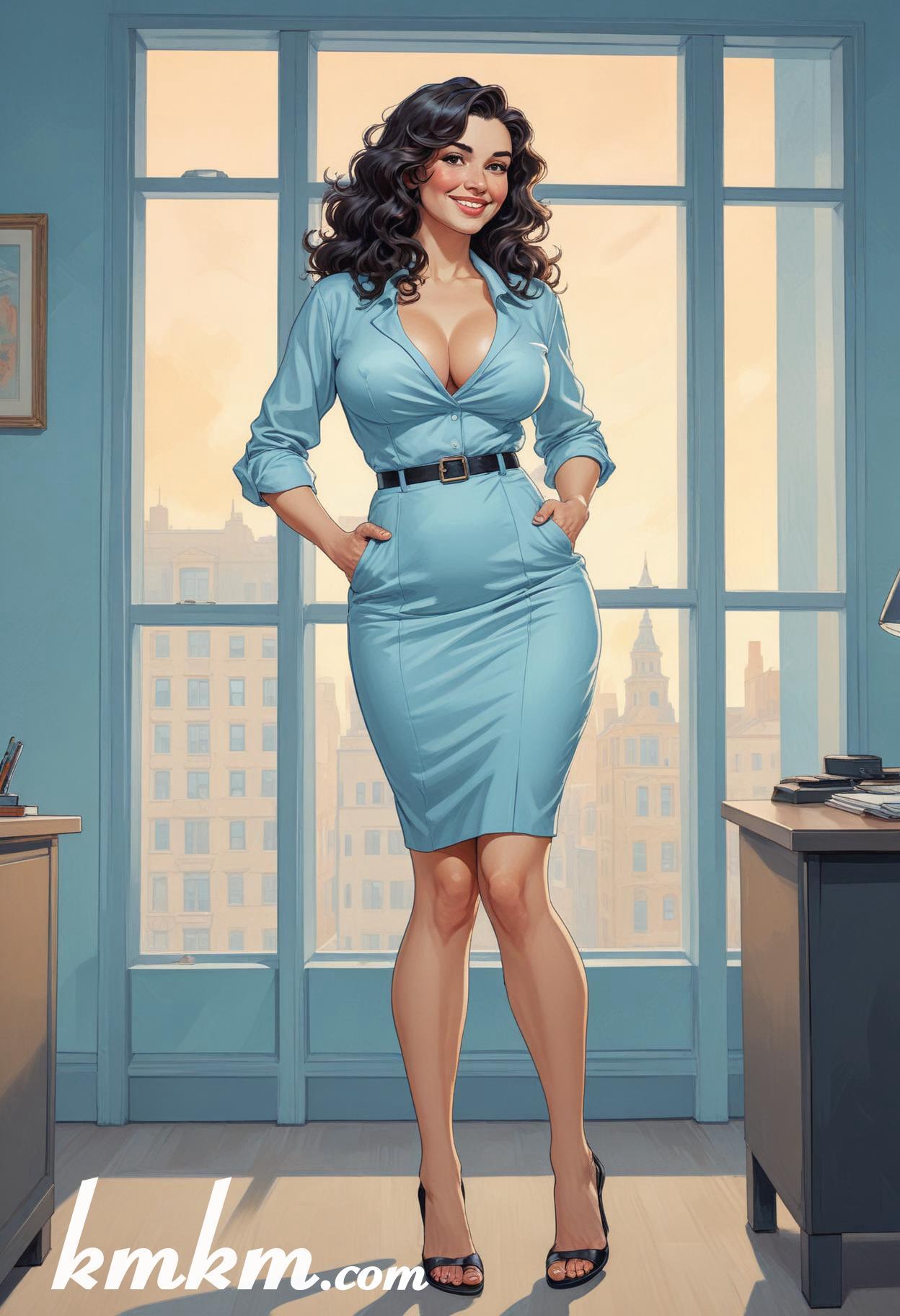 Businesswoman outfit classy cartoon drawing 15