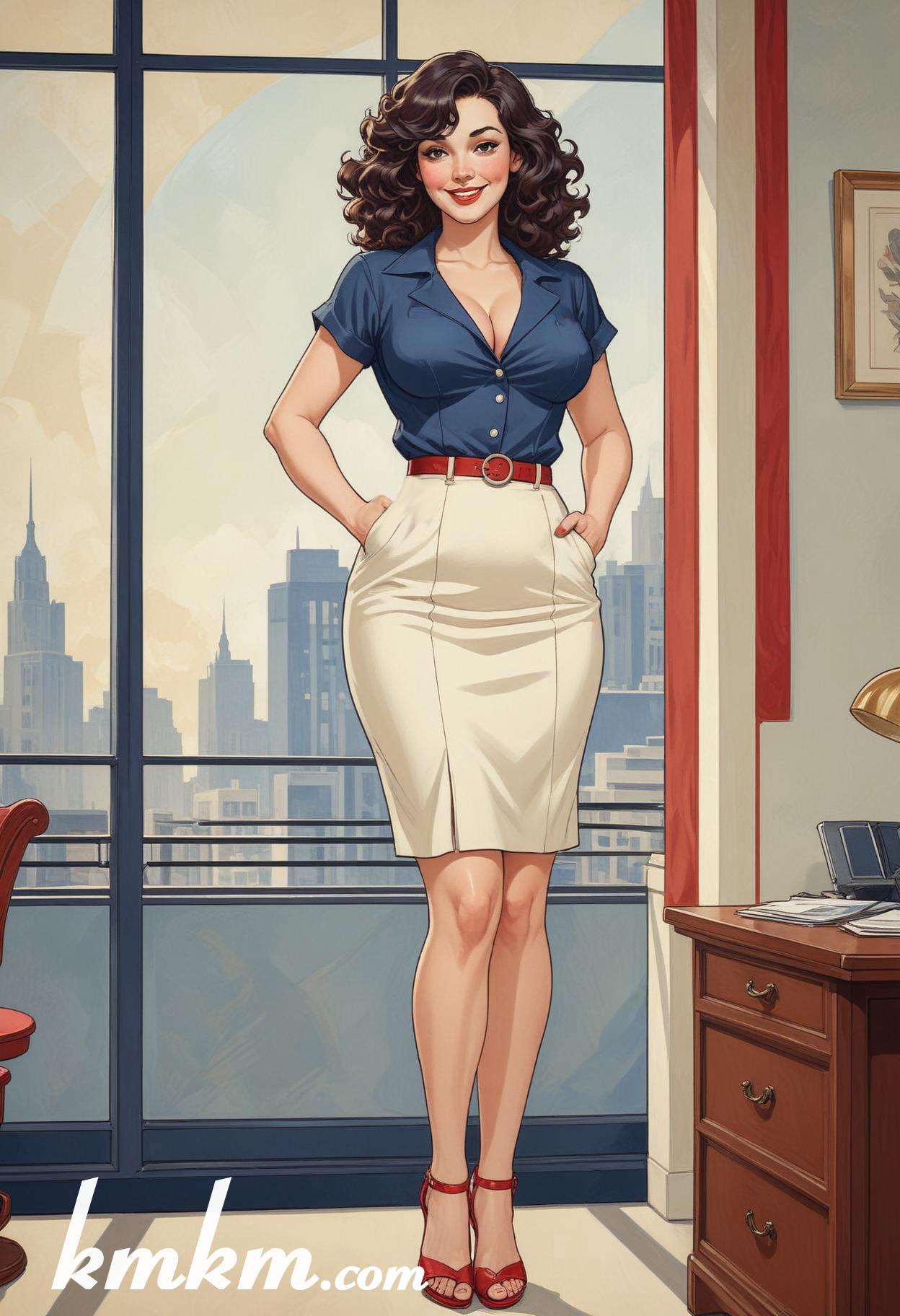 Businesswoman outfit classy cartoon drawing 16