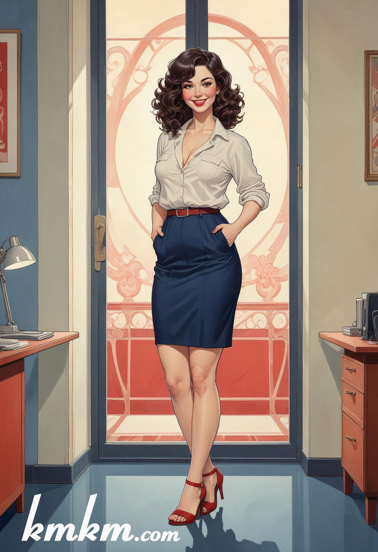 Businesswoman outfit classy cartoon drawing 17