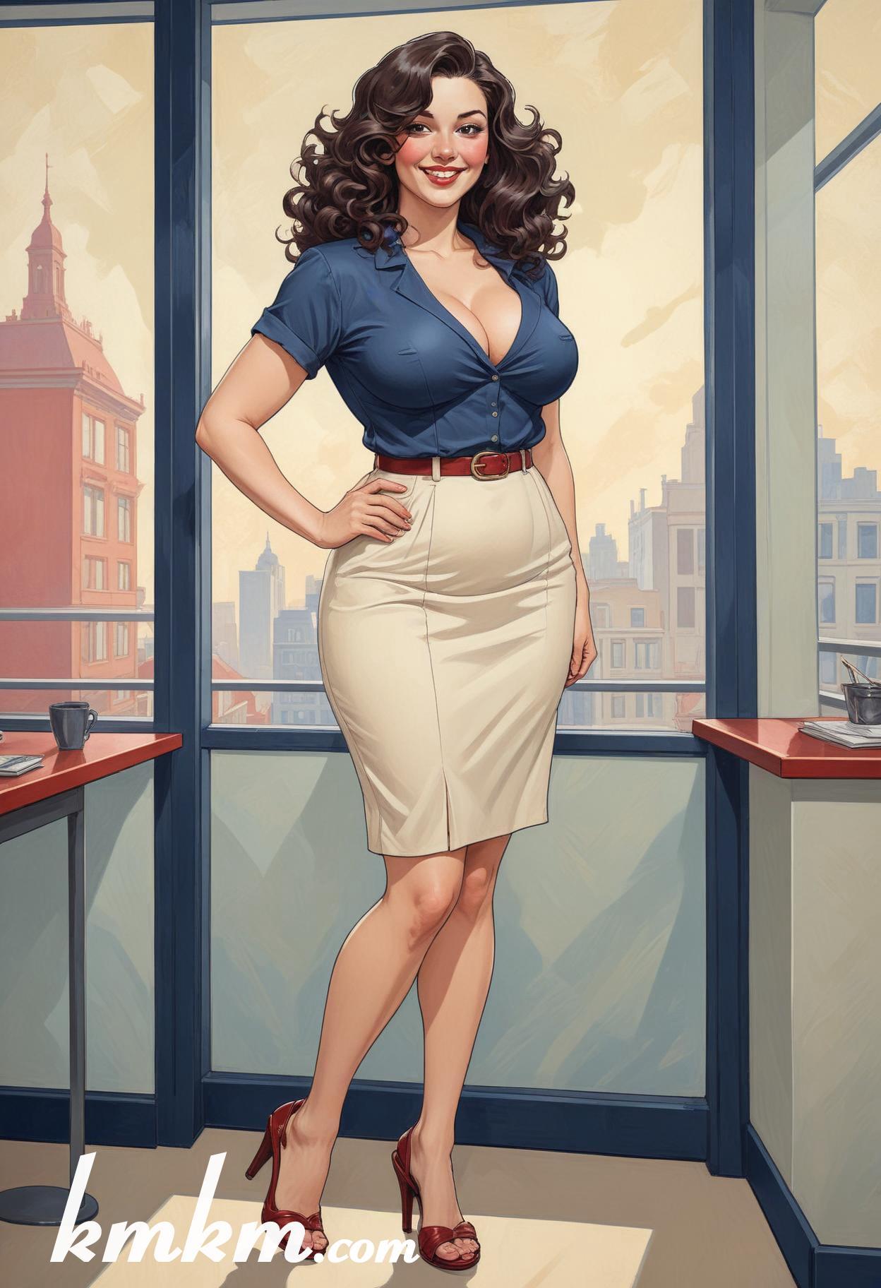 Businesswoman outfit classy cartoon drawing 19