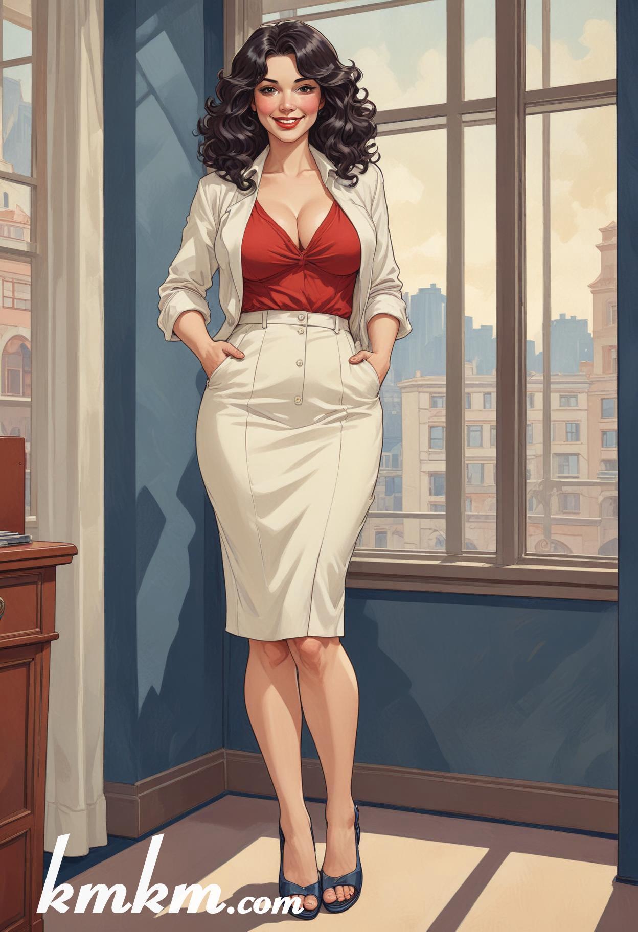 Businesswoman outfit classy cartoon drawing 20