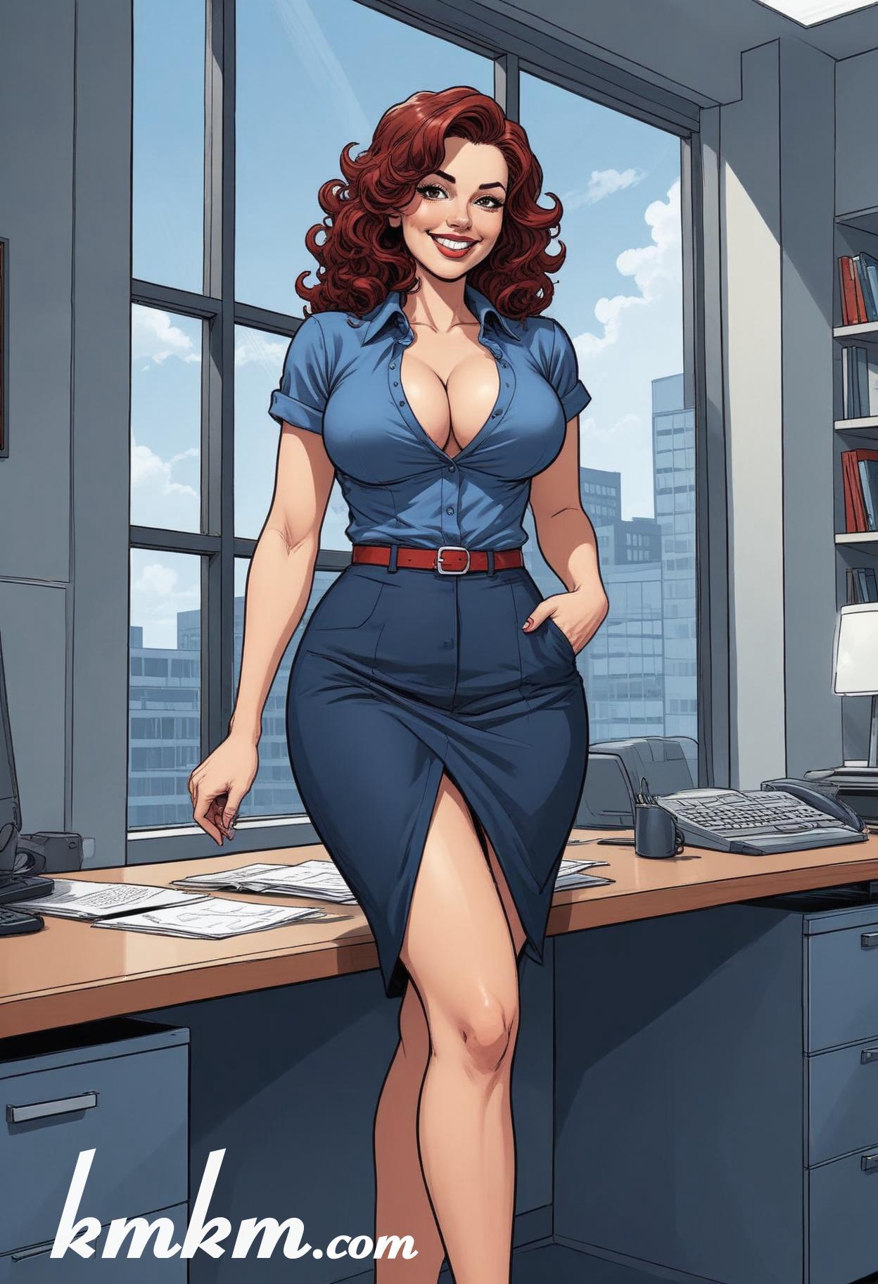 Businesswoman outfit skirt cartoon drawing 10