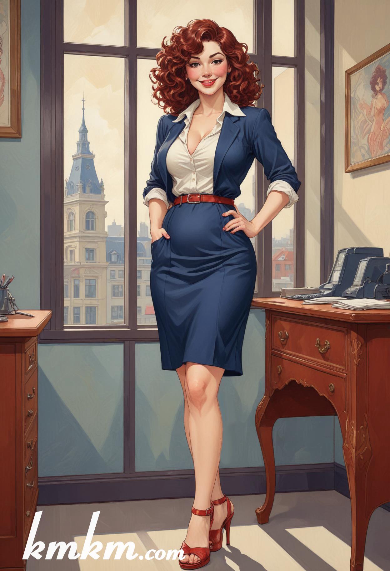 Businesswoman outfit skirt cartoon drawing 13