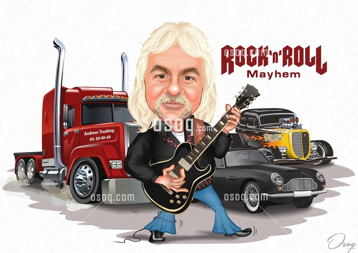 Automobile cartoon caricature 02