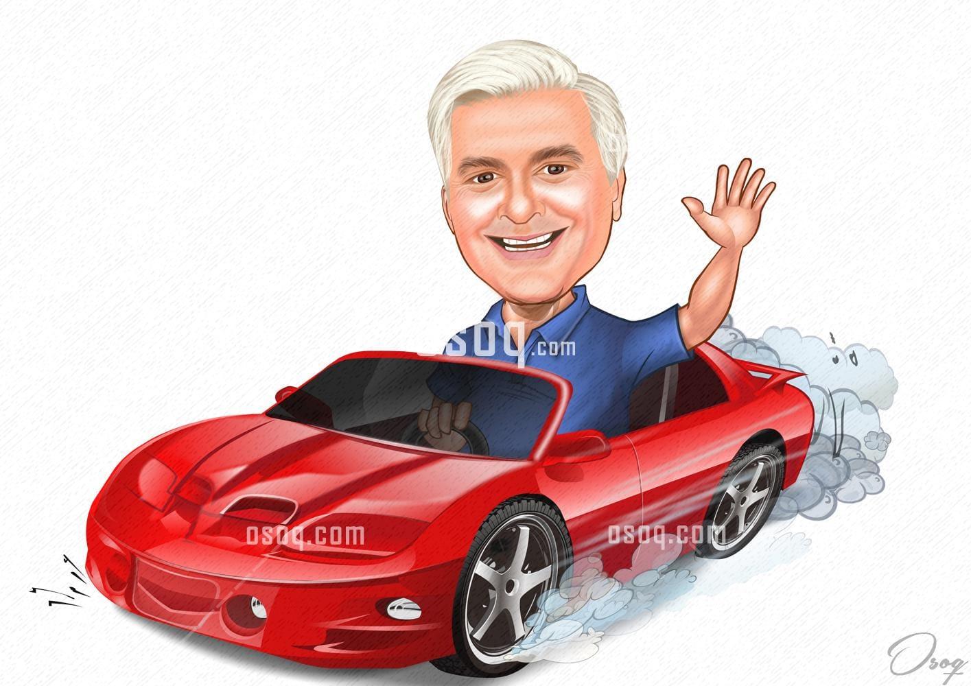 Automobile cartoon caricature 03