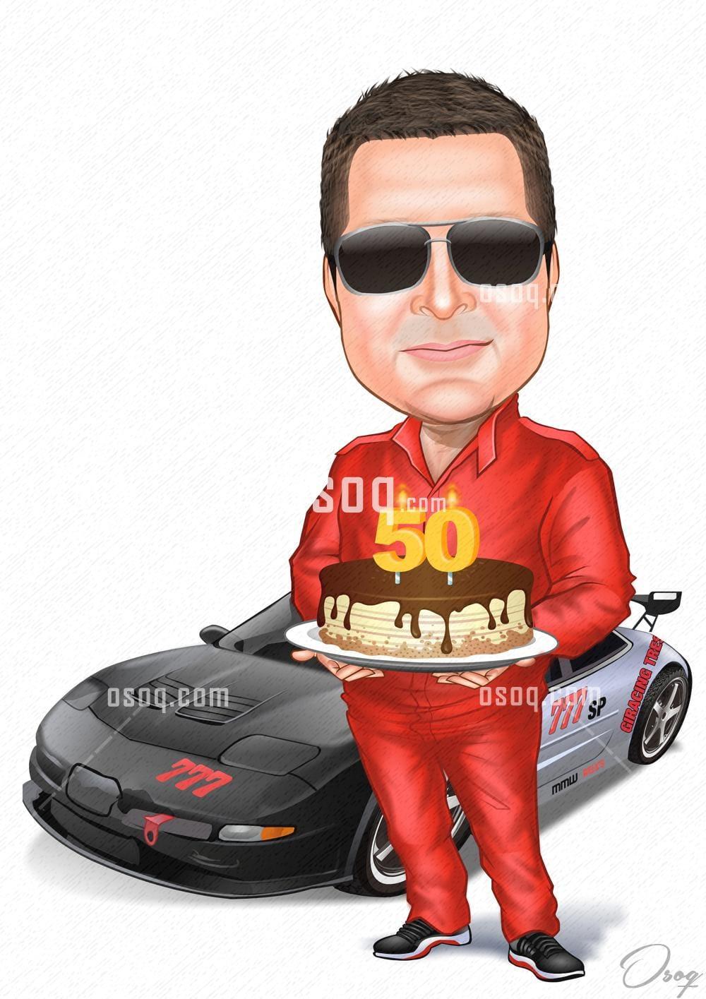 Automobile cartoon caricature 04