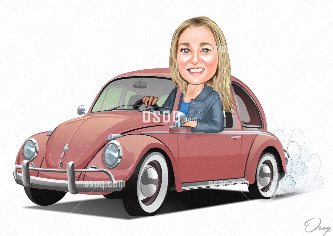 Automobile cartoon caricature 07