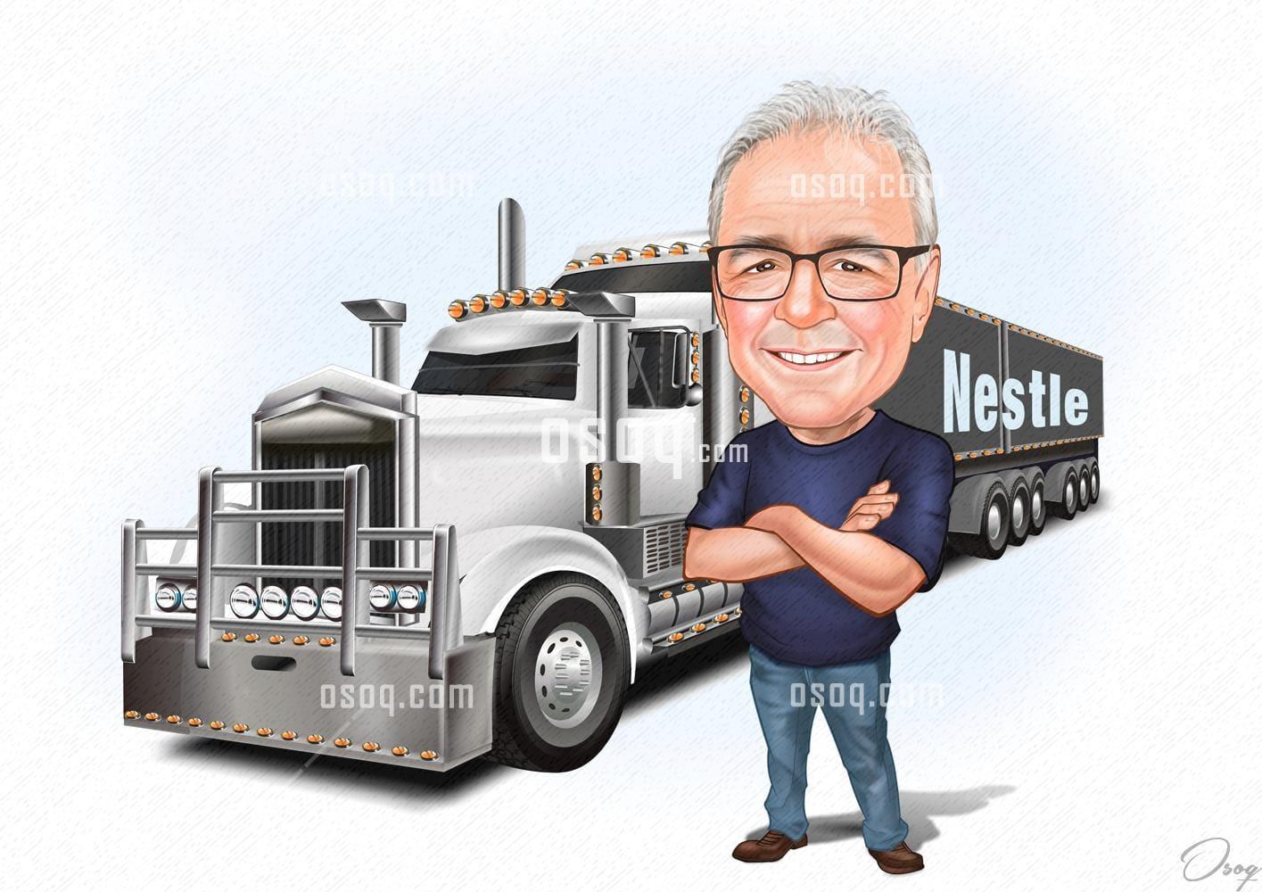 Automobile cartoon caricature 10
