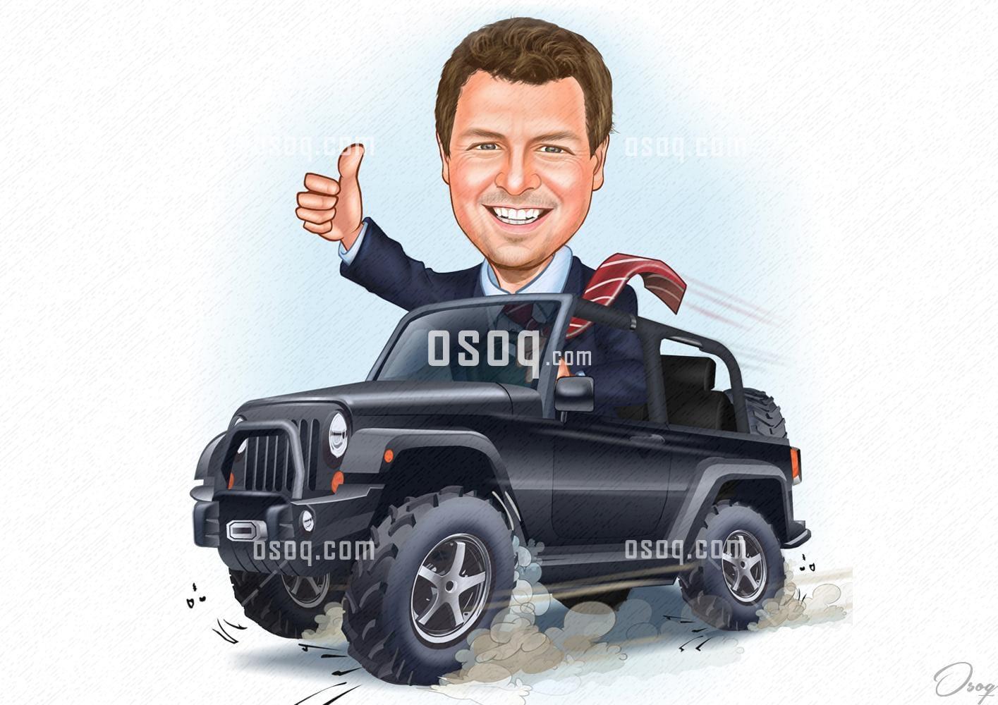 Automobile cartoon caricature 12
