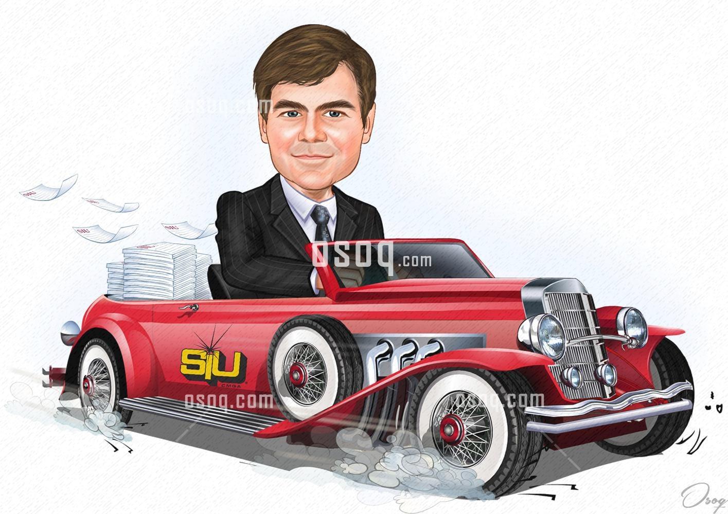 Automobile cartoon caricature 13