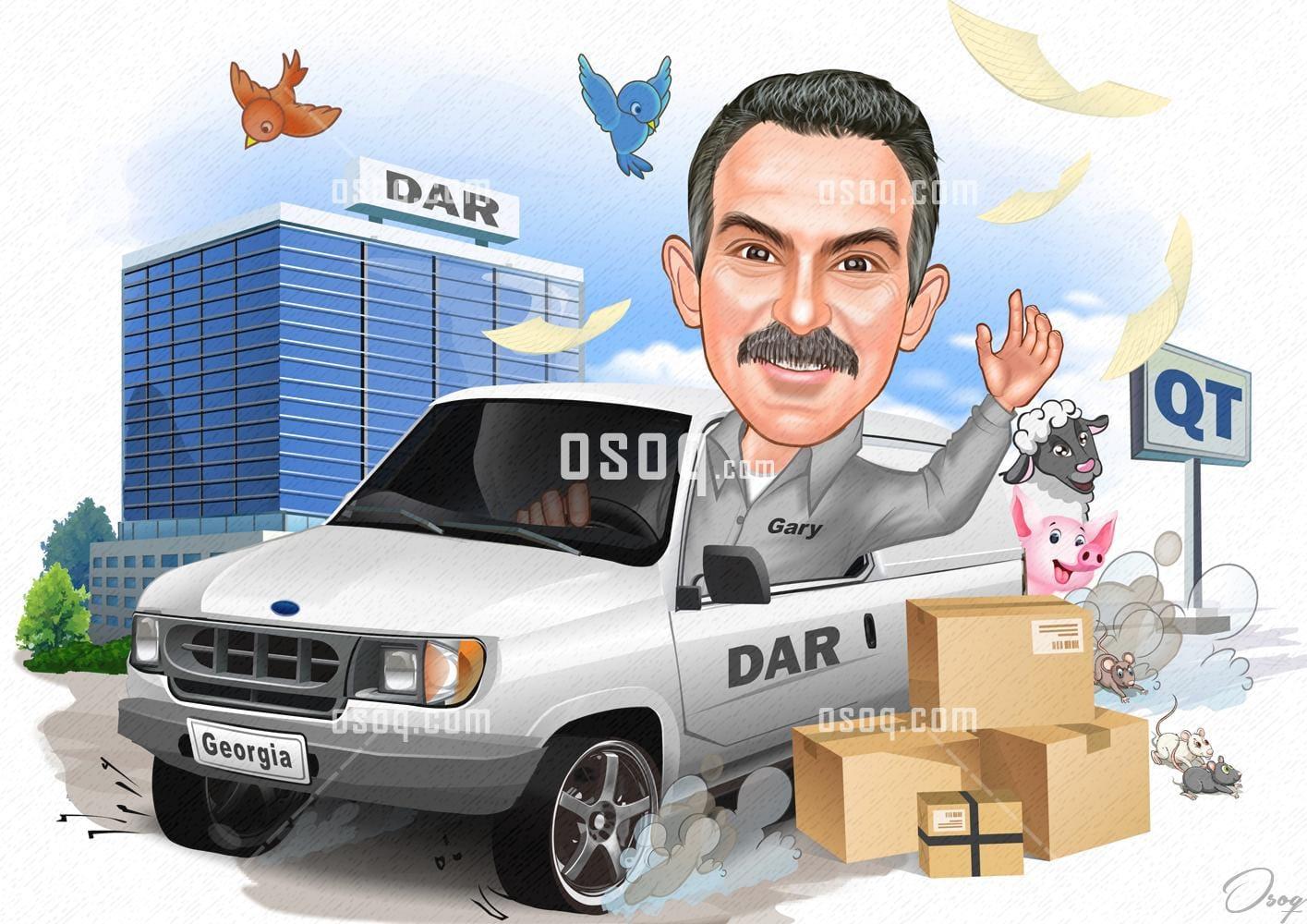 Automobile cartoon caricature 15
