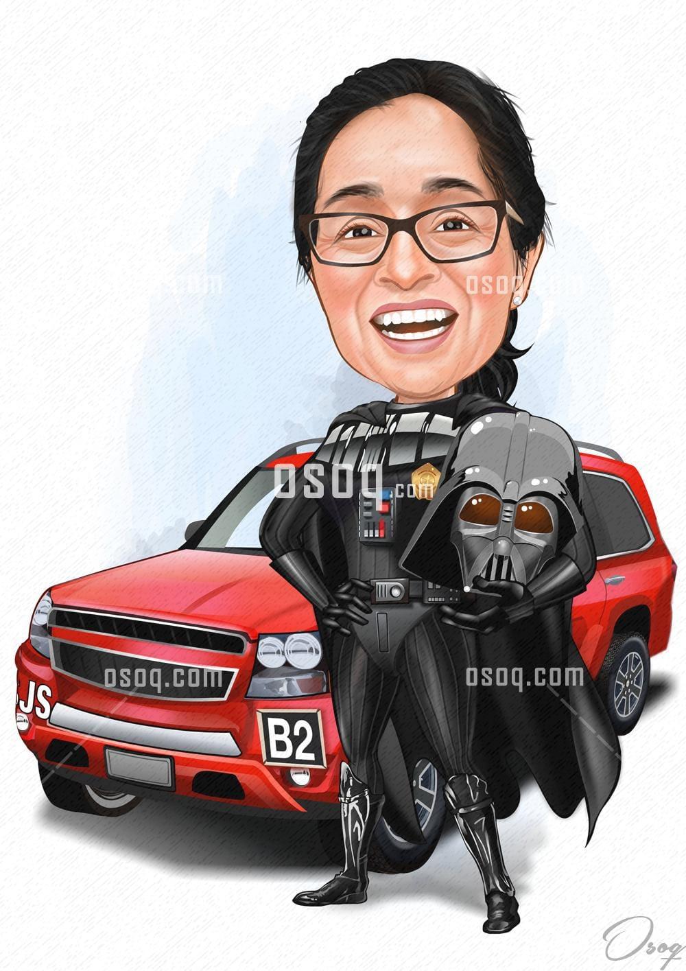 Automobile cartoon caricature 16