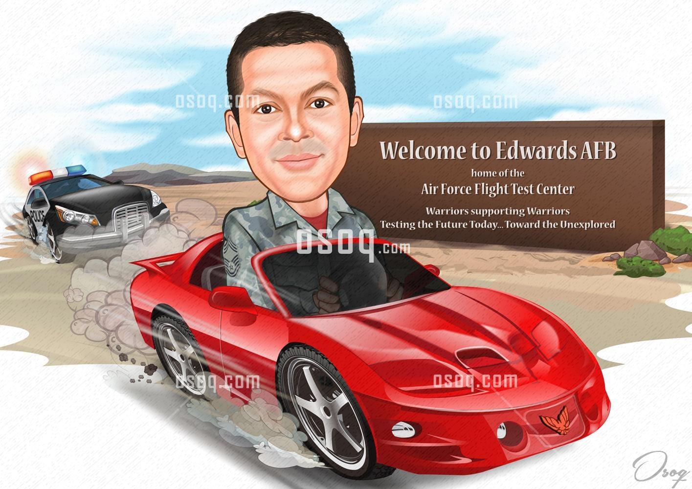 Automobile cartoon caricature 17
