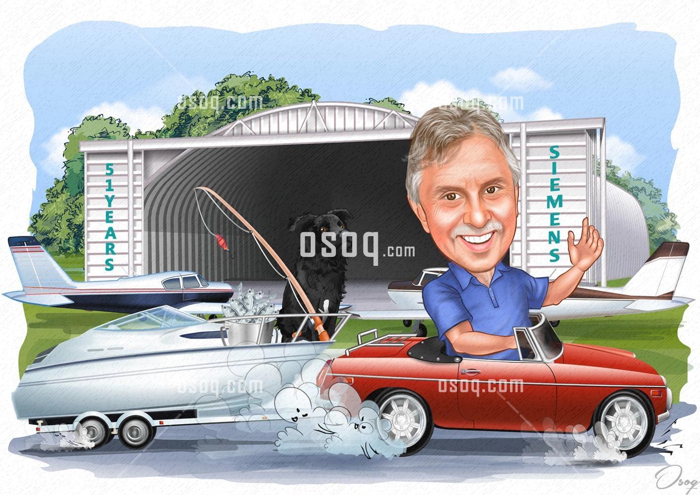 Automobile cartoon caricature 18