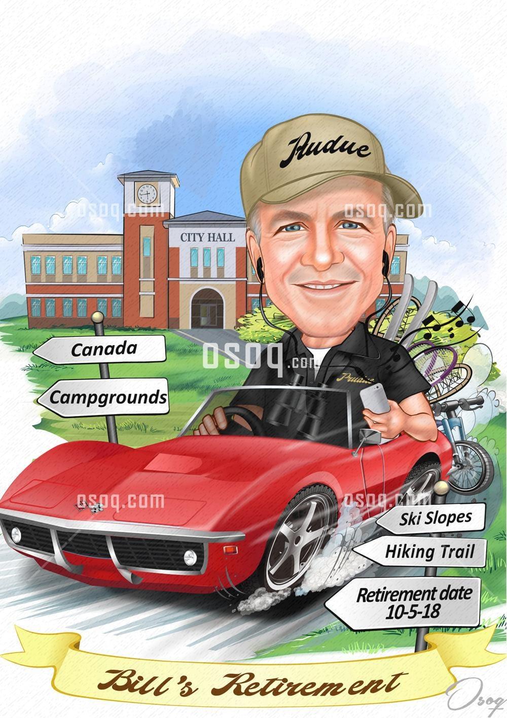 Automobile cartoon caricature 19