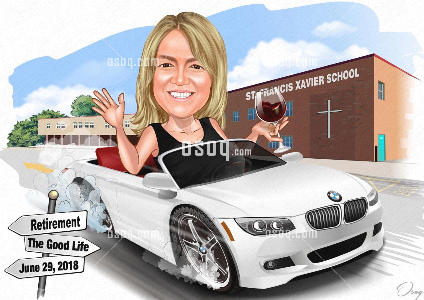 Automobile cartoon caricature 20
