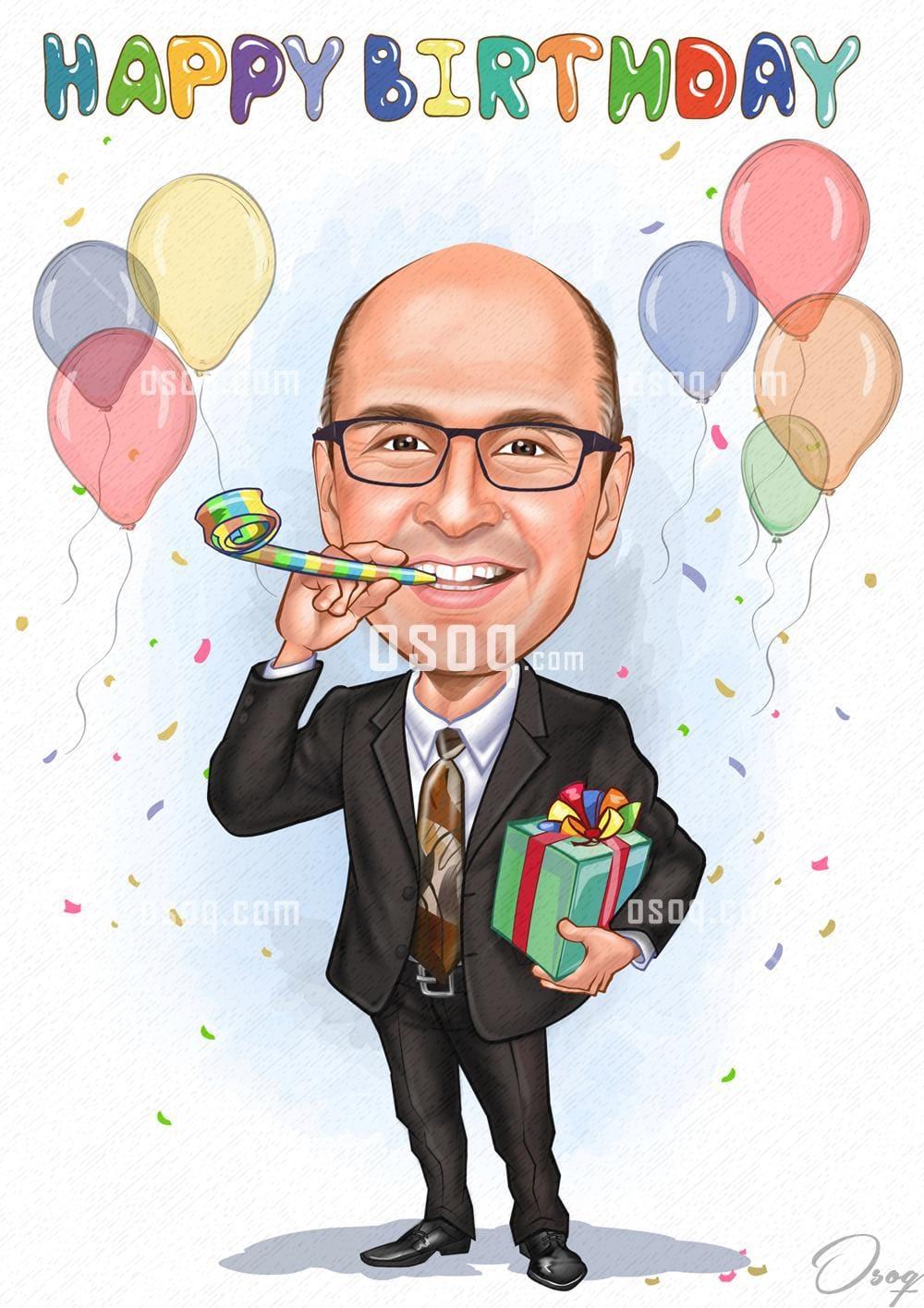 Birthday cartoon caricature 01