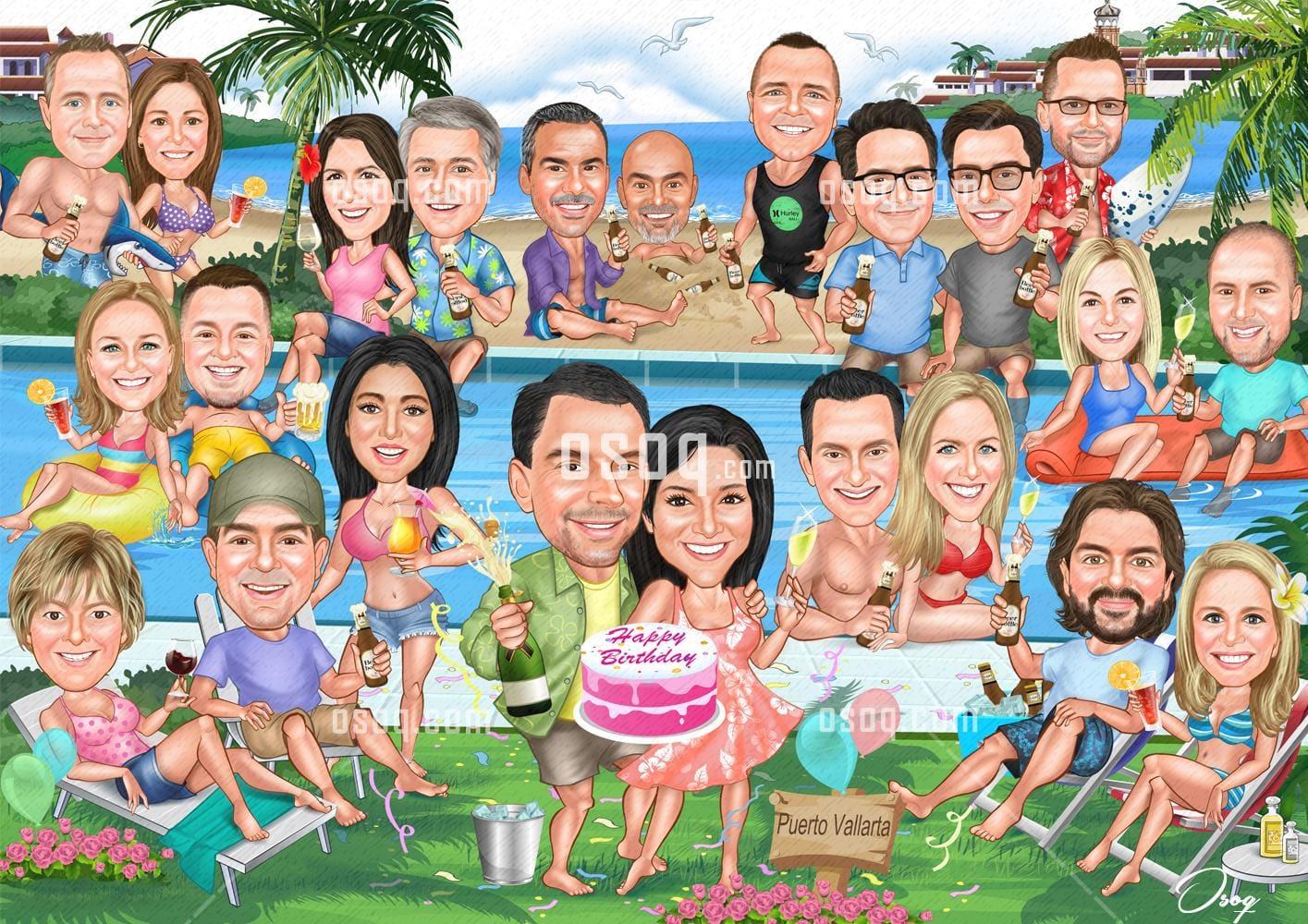 Birthday cartoon caricature 04