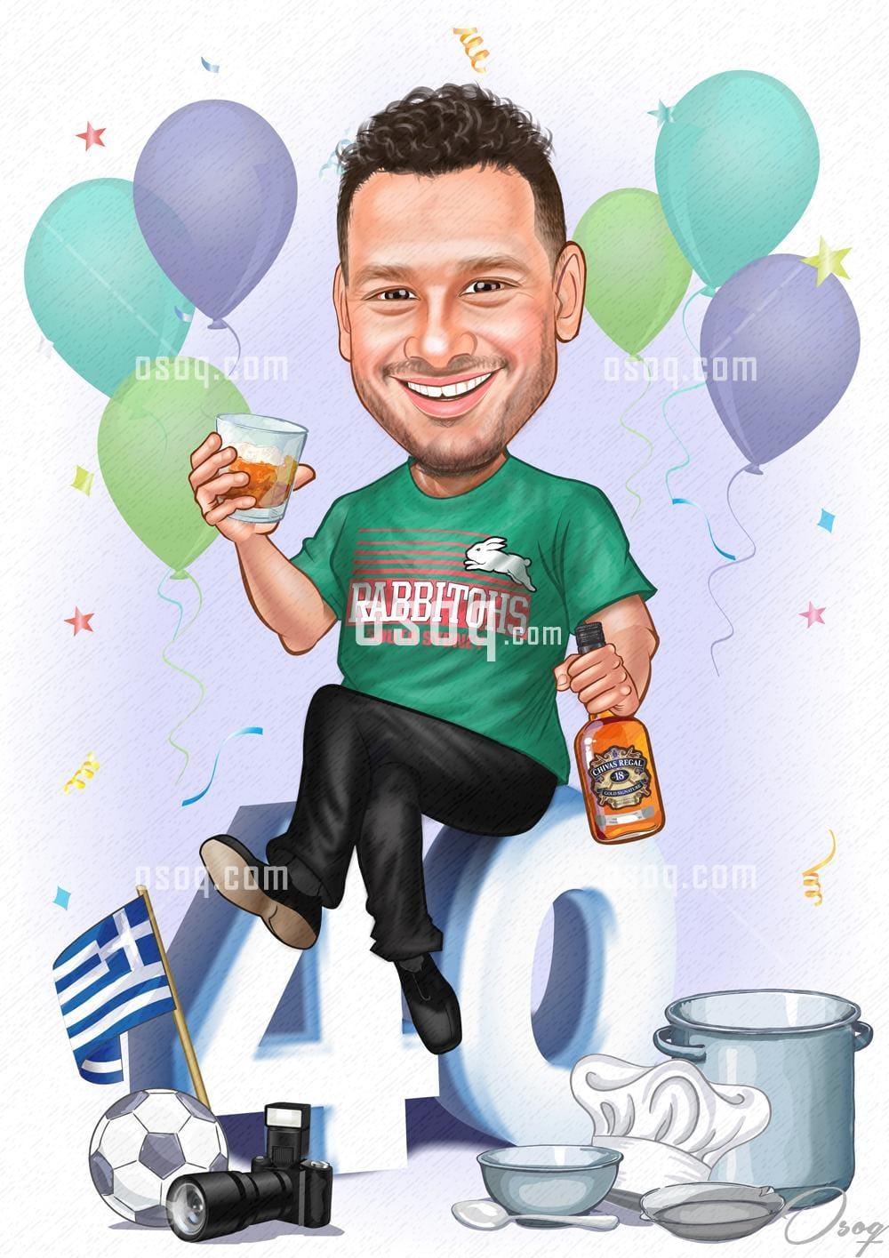 Birthday cartoon caricature 06