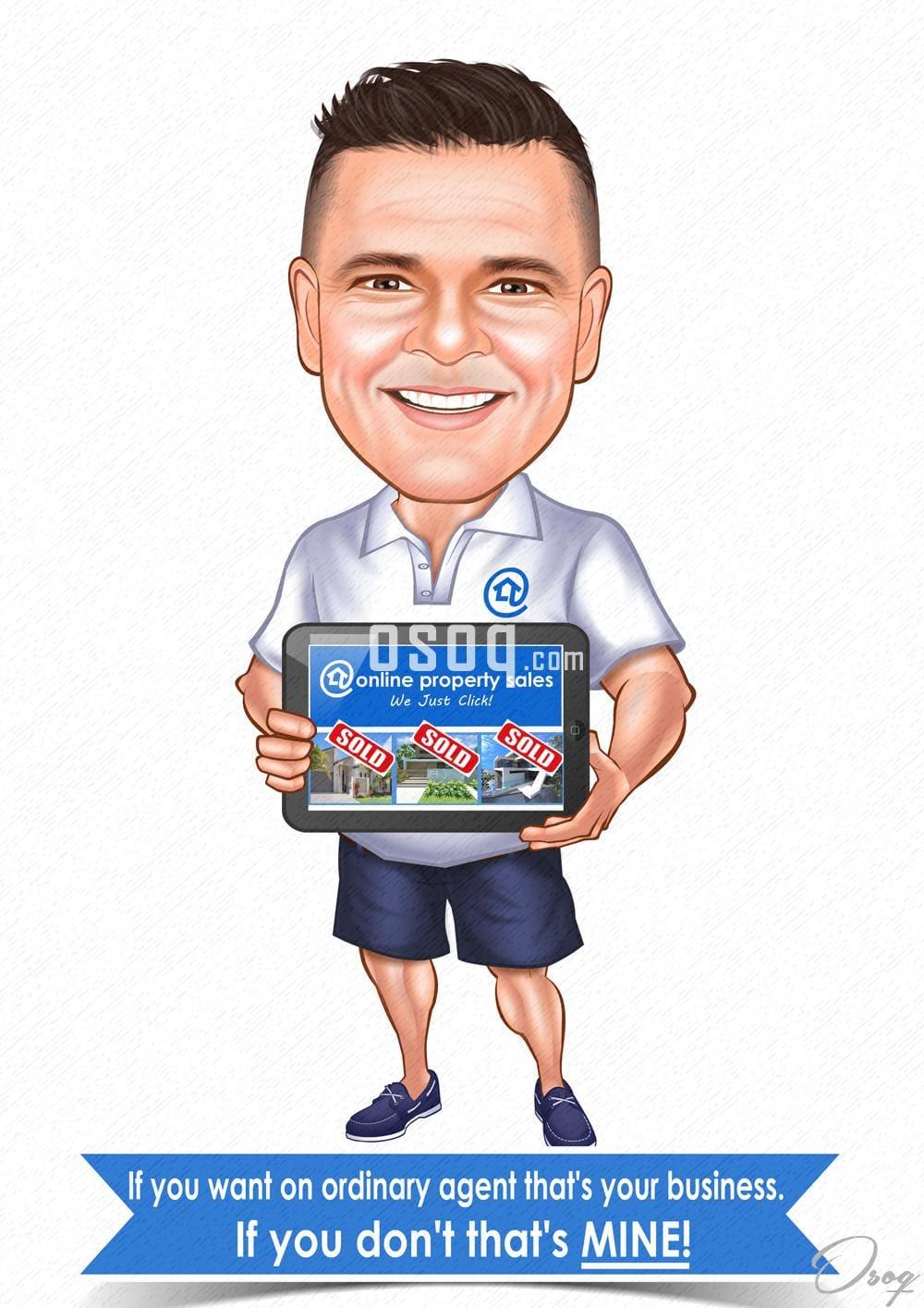 Business cartoon portrait 01