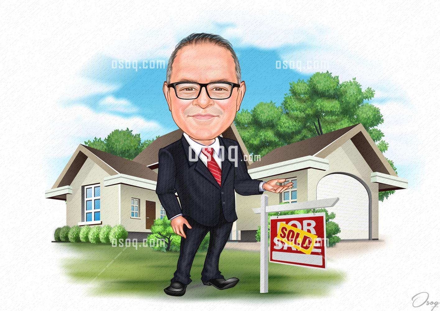 Business cartoon portrait 06