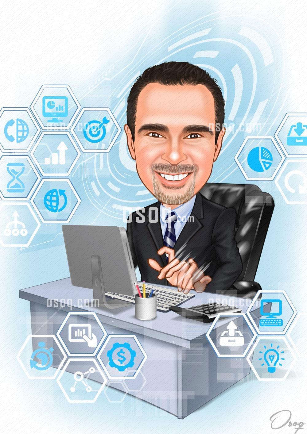 Businessman cartoon caricature 04