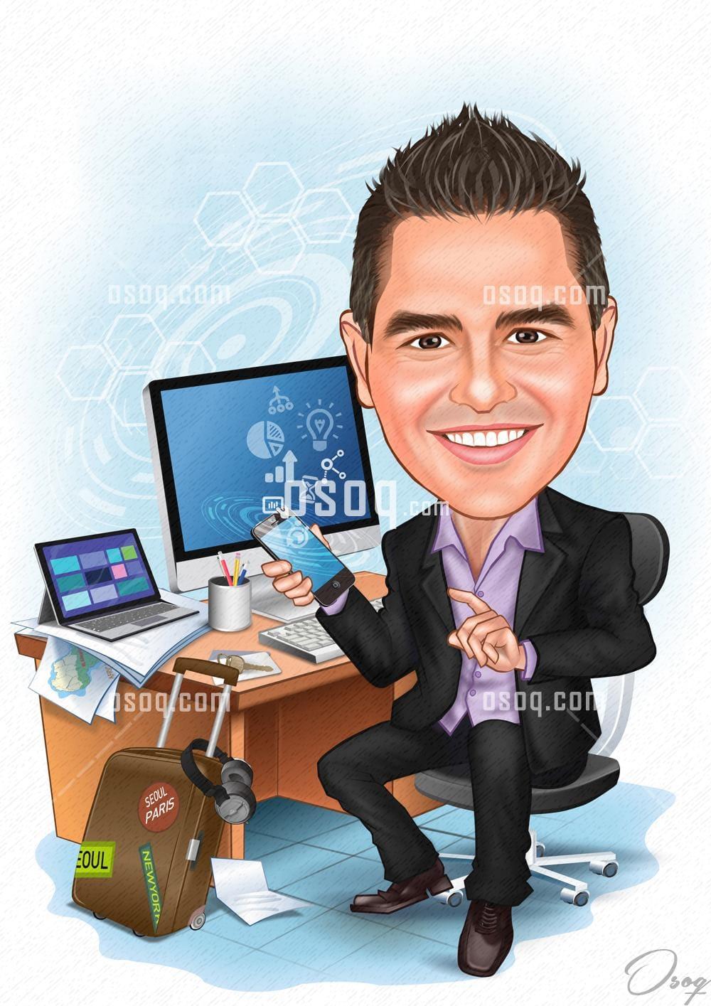 Businessman cartoon caricature 06