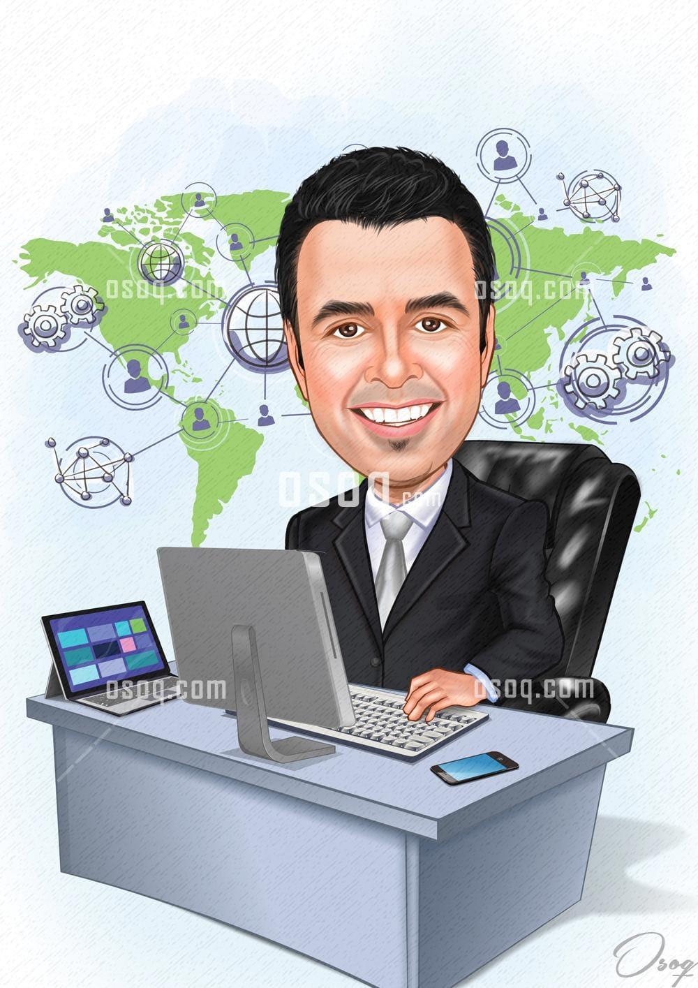 Businessman cartoon caricature 19