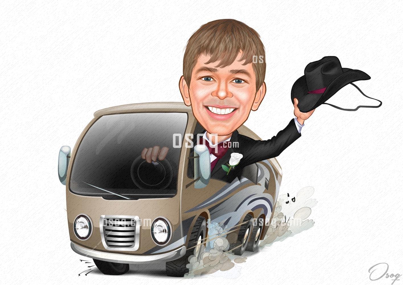 Car cartoon caricature 10