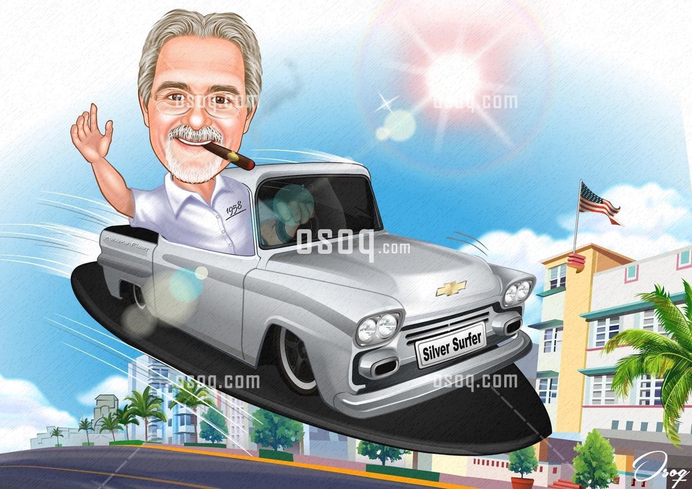 Car cartoon caricature 14