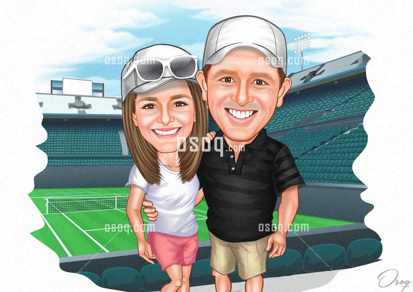 Couple cartoon caricature 05