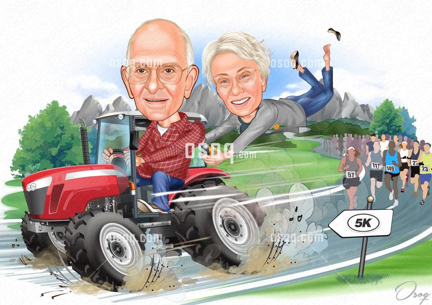 Couple cartoon caricature 07
