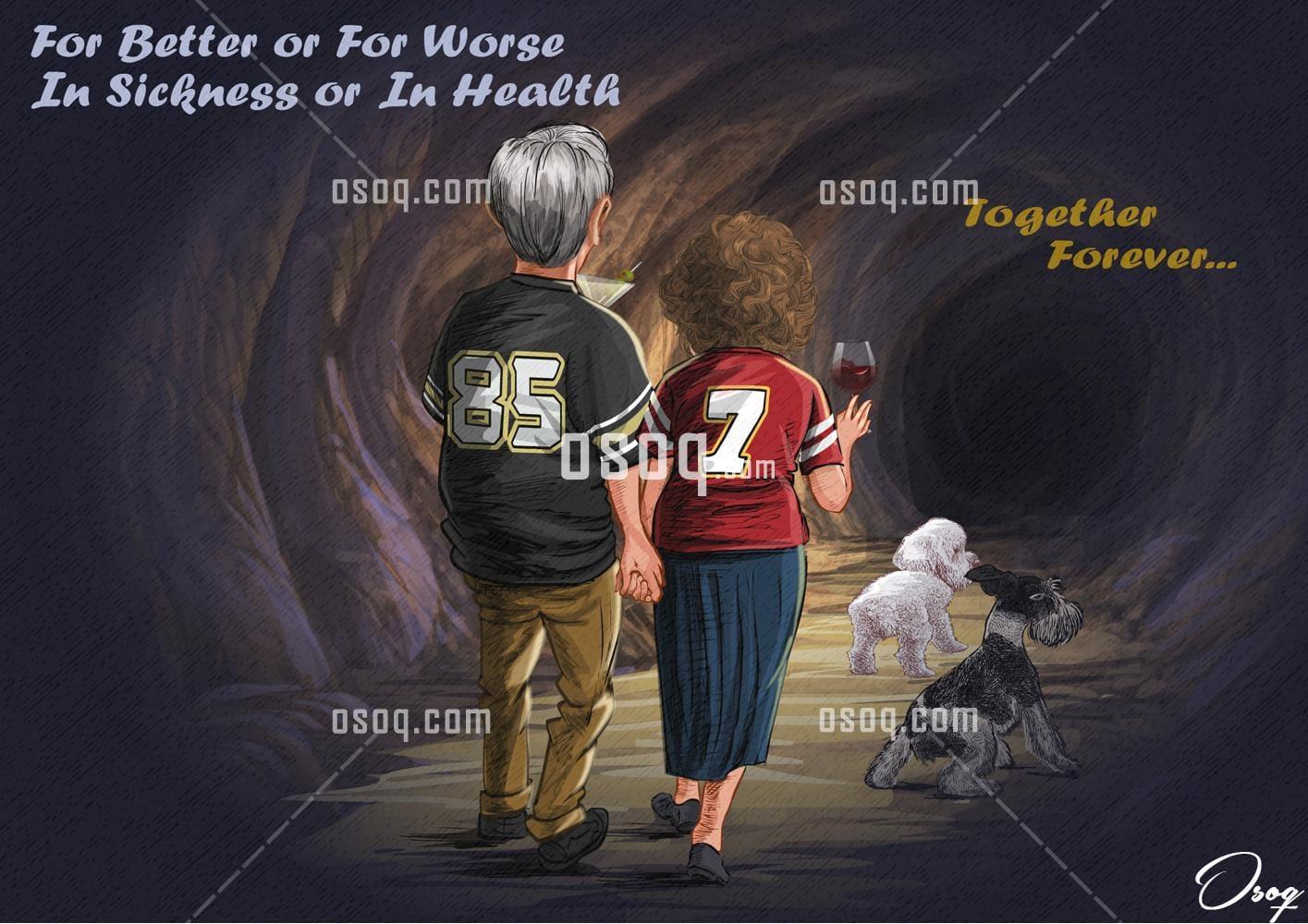 Couple cartoon caricature 08