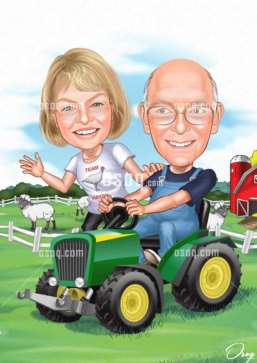 Couple cartoon caricature 10