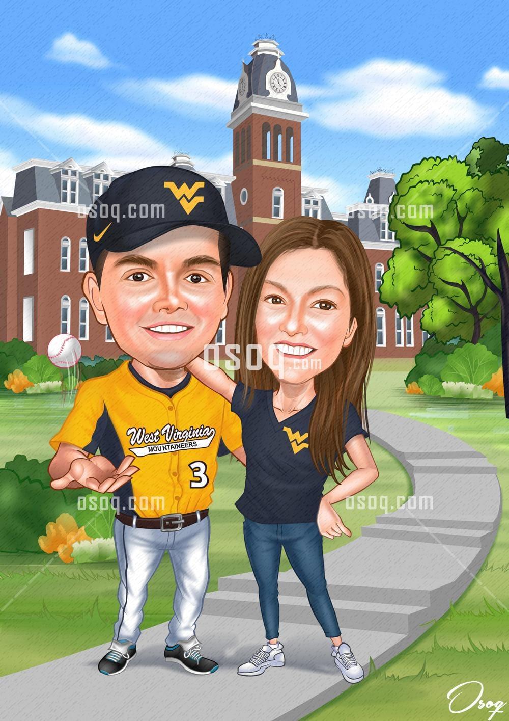 Couple cartoon caricature 11